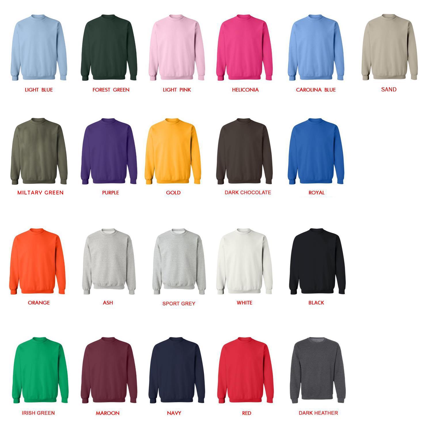 sweatshirt color chart - Highland Cow Gifts UK