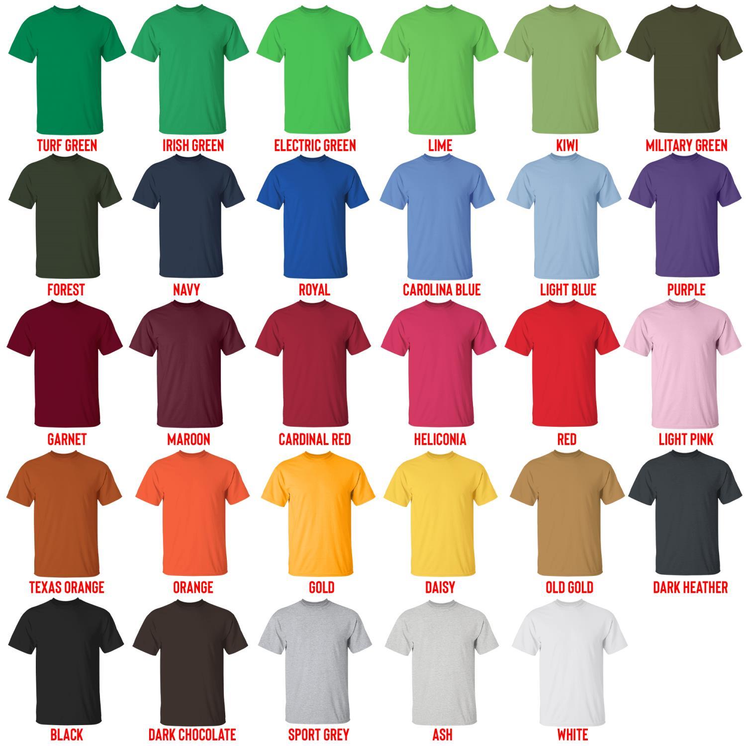 t shirt color chart - Highland Cow Gifts UK