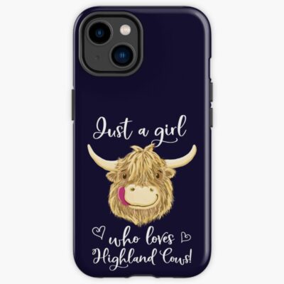 Highland Cow Just A Girl Design Art Iphone Case