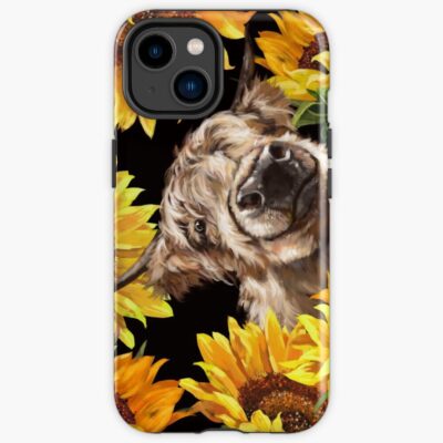 Highland Cow In Sunflower Garden Iphone Case
