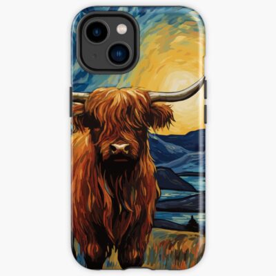 Highland Cow Vincent Van Gogh Iphone Case