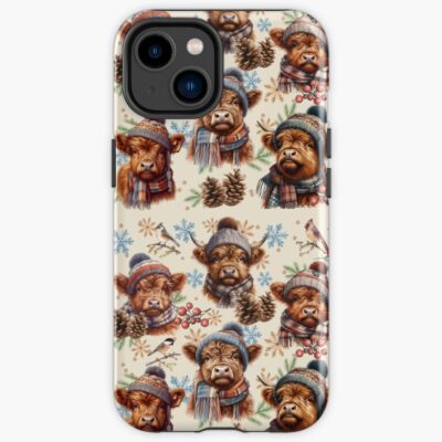 Highland Cow Cows In Winter Iphone Case