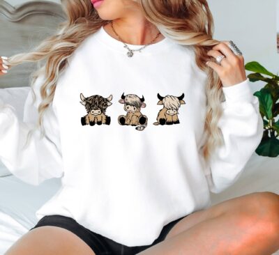 Highland Cow Cute Western Cozy Sweatshirt
