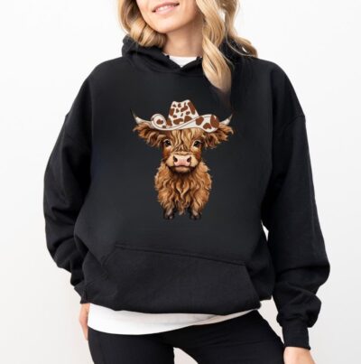 Highland Cow Farm Cowboy Hoodie