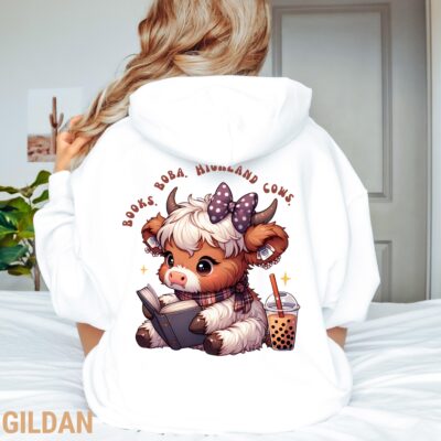 Highland Cow Books Boba Hoodie