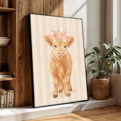 Highland Cow Baby Decor Wall Art