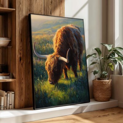 Highland Cow Decor Peaceful Wall Art