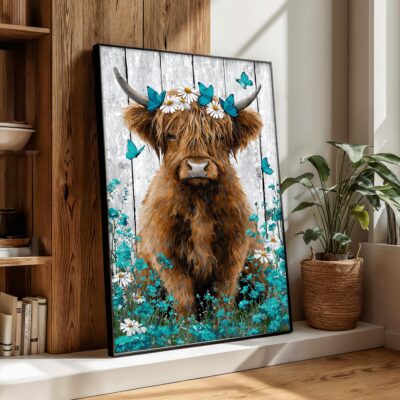 Highland Cow Canvas Painting Wall Art