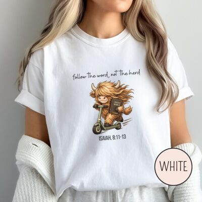 Highland Cow Christian Funny Sketch T-shirt