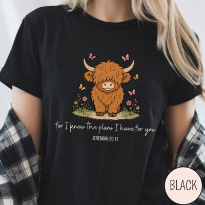 Highland Cow I Know Cartoon T-shirt