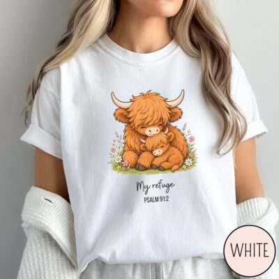 Highland Cow Mom Christian Farm T-shirt