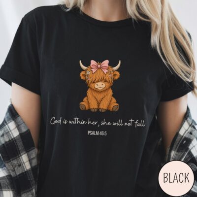 Highland Cow God Is Nature T-shirt