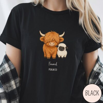 Highland Cow Christian Found Rustic T-shirt