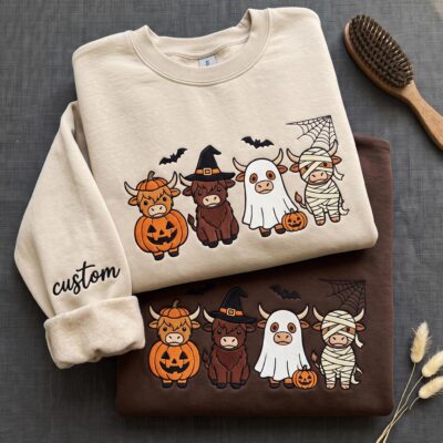 Highland Cow Halloween Custom Sweatshirt