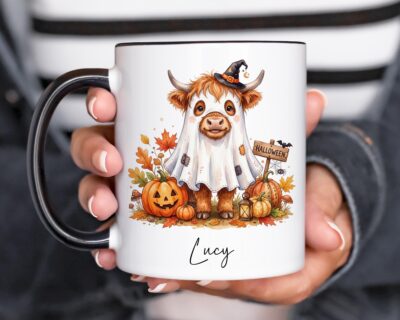 Highland Cow Halloween Cute Custom Mug