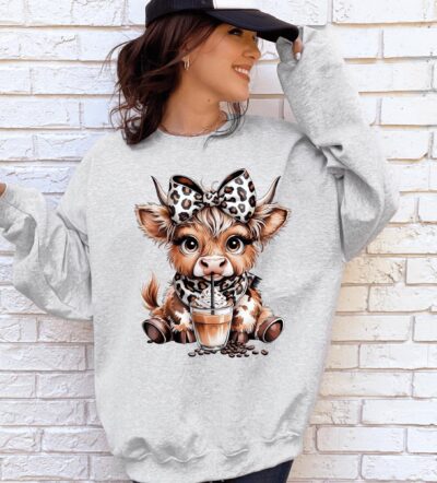 Highland Cow Cowgirl Farm Cozy Sweatshirt