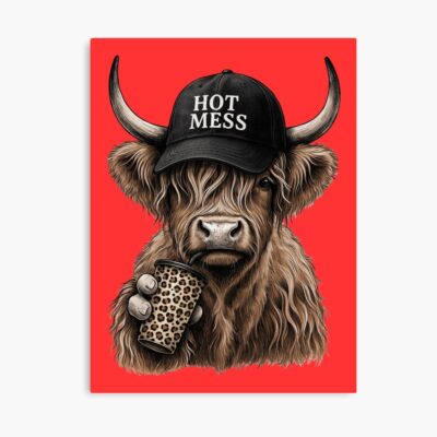 Highland Cow Scottish Wearing Black Poster