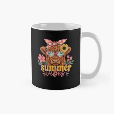 Highland Cow Summer Vibes Floral Mug