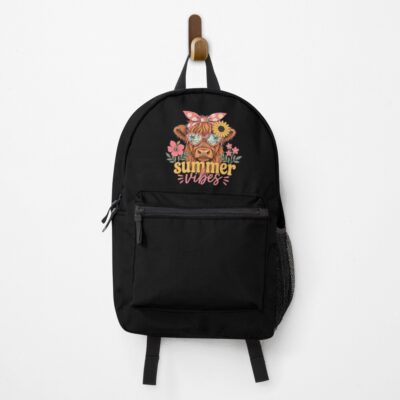 Highland Cow Summer Vibes Floral Design Backpack