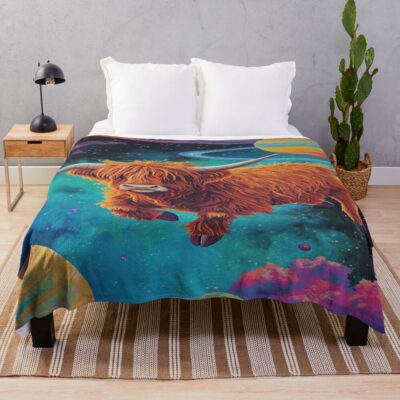 Highland Cow Vintage Style Design Throw Blanket