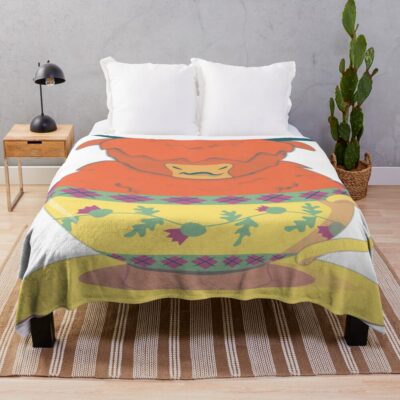 Highland Cow Teacup Design Art Throw Blanket