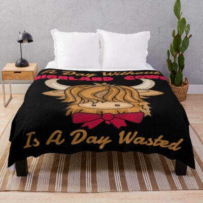 Highland Cow Scottish Cattle Fans Throw Blanket