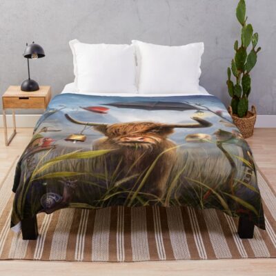 Highland Cow Great Guardian Design Throw Blanket