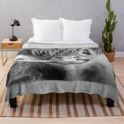 Highland Cow Brushing Teeth In Throw Blanket