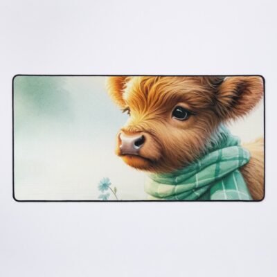 Highland Cow Baby By Sea Mouse Pad