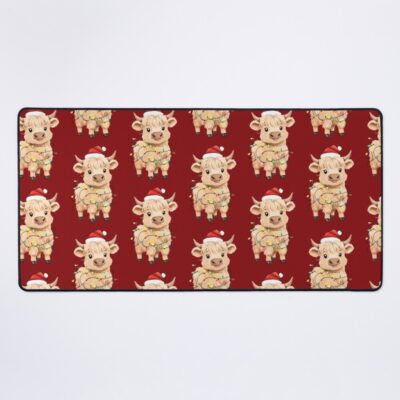 Highland Cow Christmas Design Art Mouse Pad