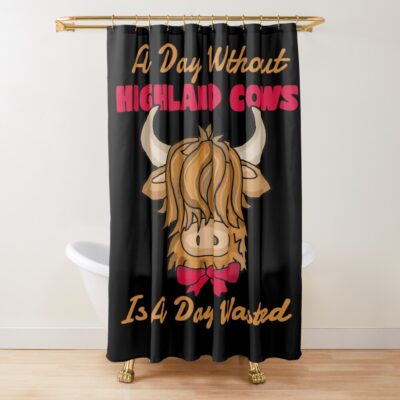 Highland Cow Scottish Cattle Fans Shower Curtain