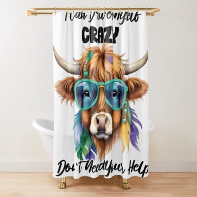 Highland Cow Sassy Drive Myself Shower Curtain