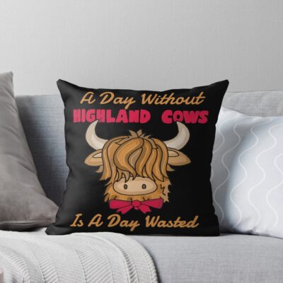 Highland Cow Scottish Cattle Fans Throw Pillow